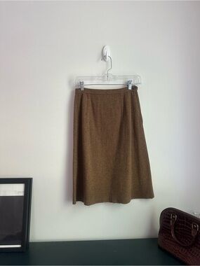 Classic Brown Wool A-Line Women's Skirt